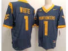 West Virginia Mountaineers #1 Jahiem White Navy Blue F.U.S.E Limited Jersey