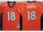 Denver Broncos #18 Peyton Manning Orange Throwback Jersey