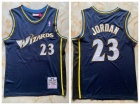 Washington Wizards #23 Michael Jordan Navy Blue Throwback Jersey