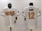 Nola x New Orleans Saints #12 Chris Olave White Baseball Jersey