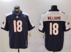 Chicago Bears #18 Caleb Williams Blue with White Shoulders Jersey