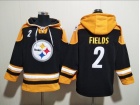 Pittsburgh Steelers #2 Justin Fields Black Hoodie