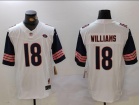 Chicago Bears #18 Caleb Williams White with Blue Sleeves Jersey