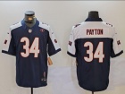 Chicago Bears #34 Walter Payton Blue with White Shoulders Jersey