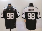 Las Vegas Raiders #98 Maxx Crosby Black with White Shoulders w/ Patches Jersey