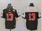 San Francisco 49ers #13 Brock Purdy Black with White Shoulders Jersey