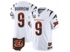 Cincinnati Bengals #9 Joe Burrow White Fashion w/ C Patches Jersey