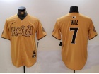 Nola x New Orleans Saints #7 Josh Hill Yellow Baseball Jersey