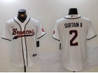 Denver Broncos #2 Pat Surtain White Baseball Jersey