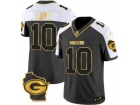 Green Bay Packers #10 Jordan Love Black Golden with White Shoulder Limited Jersey