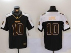 Green Bay Packers #10 Jordan Love Black Golden with White Shoulder Limited Jersey