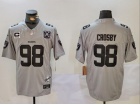 Las Vegas Raiders #98 Maxx Crosby Grey Nevada Patch w/ C Patch F.U.S.E Limited Jersey