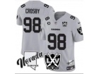 Las Vegas Raiders #98 Maxx Crosby Grey Nevada Patch w/ C Patch F.U.S.E Limited Jersey