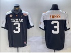 Texas Longhorns #3 Quinn Ewers Black with White Shoulder 100th Patch F.U.S.E Limited Jersey