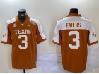 Texas Longhorns #3 Quinn Ewers Orange with White Shoulder 100th Patch F.U.S.E Limited Jersey