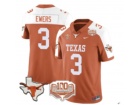 Texas Longhorns #3 Quinn Ewers Orange with White Shoulder 100th Patch F.U.S.E Limited Jersey