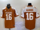 Texas Longhorns #16 Arch Manning Orange with White Shoulder 100th Patch F.U.S.E Limited Jersey