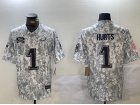 Philadelphia Eagles #1 Jalen Hurts Arctic Camo 2024 Salute to Service Limited Jersey