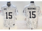 Kansas City Chiefs #15 Patrick Mahomes Arctic Camo 2024 Salute to Service Limited Jersey