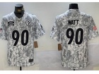 Pittsburgh Steelers #90 T.J. Watt Arctic Camo 2024 Salute to Service Limited Jersey