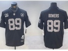 Las Vegas Raiders #89 Brock Bowers Black With Ptaches Fuse Jersey