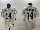 Detroit Lions #14 Amon-Ra St. Brown Arctic Camo 2024 Salute to Service Limited Jersey