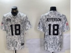 Minnesota Vikings #18 Justin Jefferson Arctic Camo 2024 Salute to Service Limited Jersey