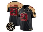 San Francisco 49ers #23 Christian Mccaffrey Black with Gold Shoulders Faithful Patch F.U.S.E Limited Jersey