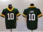 Green Bay Packers #10 Jordan Love Green Throwback with Home Patch F.U.S.E Limited Jersey