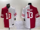 San Francisco 49ers #13 Brock Purdy White/Red Split Limited Jersey