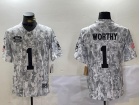 Kansas City Chiefs #1 Xavier Worthy Arctic Camo 2024 Salute to Service Limited Jersey