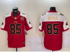 San Francisco 49ers #85 George Kittle Red with White Shoulders Jersey