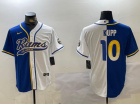 Los Angeles Rams #10 Cooper Kupp White/Blue Split Baseball Jersey