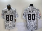 San Francisco 49ers #80 Jerry Rice Arctic Camo 2024 Salute to Service Limited Jersey