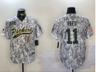 Green Bay Packers #11 Jayden Reed Arctic Camo Salute to Service Baseball Jersey