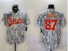 Kansas City Chiefs #87 Travis Kelce Arctic Camo Salute to Service Baseball Jersey