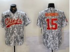 Kansas City Chiefs #15 Patrick Mahomes Arctic Camo Salute to Service Baseball Jersey