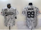 Las Vegas Raiders #89 Brock Bowers Arctic Camo Salute to Service Baseball Jersey