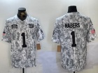 New York Giants #1 Malik Nabers Arctic Camo Salute to Service F.U.S.E limited Jersey