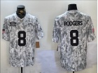 New York Jets #8 Aaron Rodgers Arctic Camo Salute to Service F.U.S.E limited Jersey