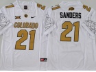 Colorado Buffaloes #21 Shilo Sanders White with Golden Number 2024 F.U.S.E Limited Jersey