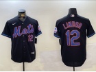 New York Mets #12 Francisco Lindor Black 2024 Players Limited Jersey