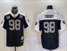 Las Vegas Raiders #98 Maxx Crosby Black with White Shoulders C Patch Limited Jersey