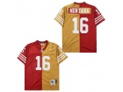 San Francisco 49ers #16 Joe Montana Red/Yellow Throwback Jersey