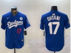 Los Angeles Dodgers #17 Shohei Ohtani  Blue with 2024 WS Patch and 34 Patch Players Limited Jersey