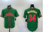 Los Angeles Dodgers #34 Fernando Valenzuela Green Golden Mexico Jersey