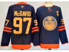 Fanatics Edmonton Oilers #97 Connor McDavid Navy Blue with Orange Jersey