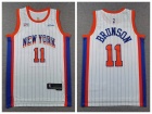 New York Knicks #11 Jalen Brunson White Pinstripes 2024-25 City Jersey