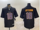 Minnesota Vikings #18 Justin Jefferson Black with Purple Number Fashion Limited Jersey