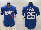 Los Angeles Dodgers #25 Tommy Edman Blue with 2024 WS Patch & 34 Black Patch Players Limited Jersey